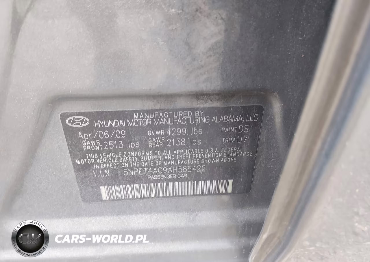 2010 Hyundai Sonata Gls VIN:5NPET4AC9AH585422 - 9