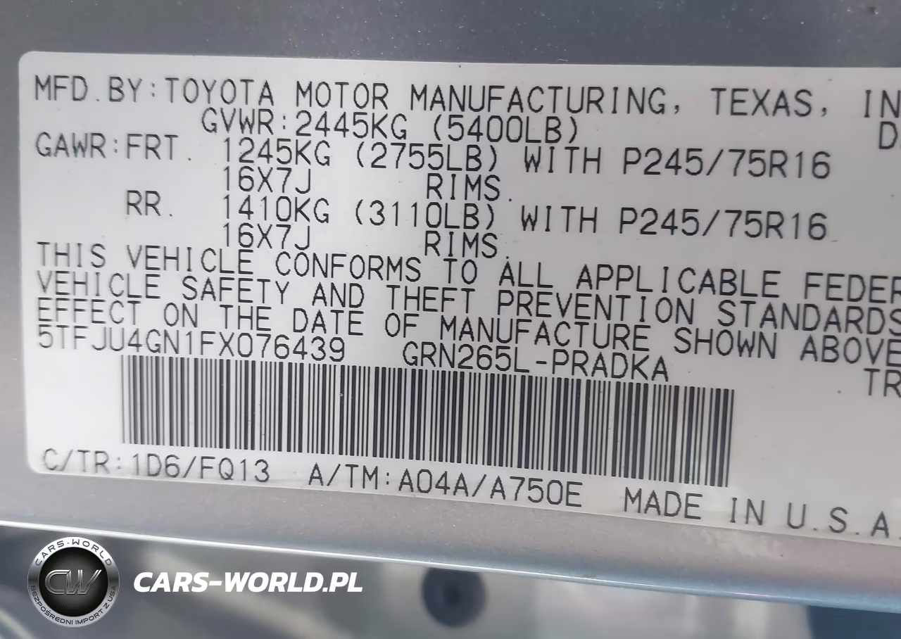2015 Toyota Tacoma Prerunner V6 VIN:5TFJU4GN1FX076439 - 9