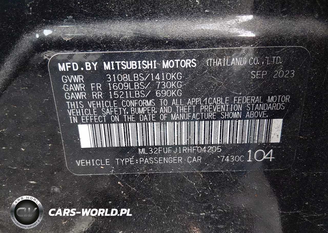 2024 Mitsubishi Mirage G4 Black Edition VIN:ML32FUFJ1RHF04205 - 9