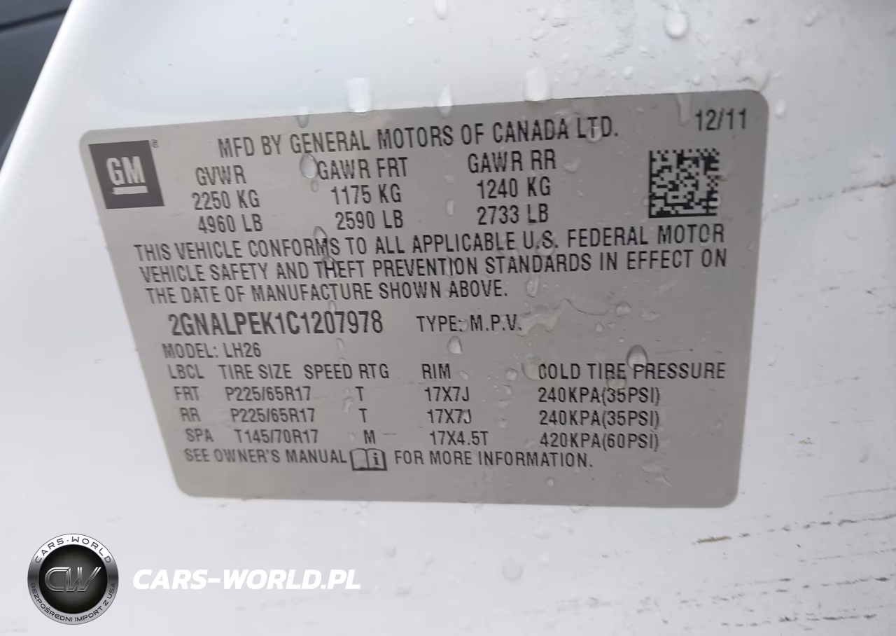 2012 Chevrolet Equinox Lt W-2Lt VIN:2GNALPEK1C1207978 - 9