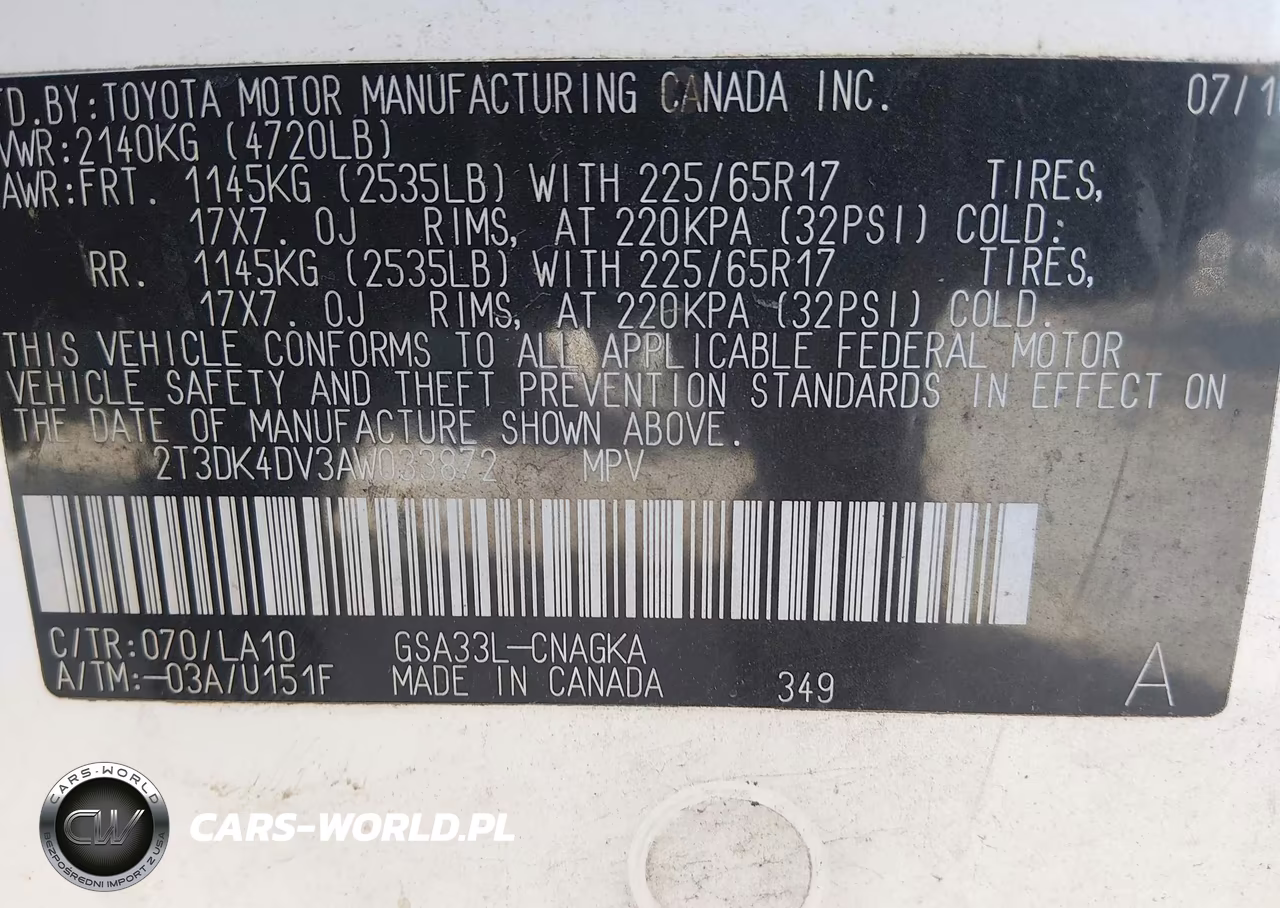 2010 Toyota Rav4 Limited V6 VIN:2T3DK4DV3AW033872 - 9