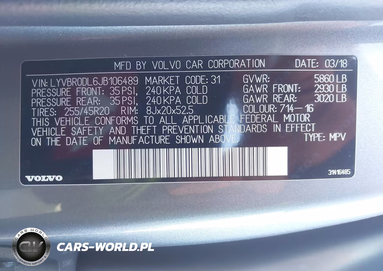 2018 Volvo Xc60 Hybrid T8 Inscription VIN:LYVBR0DL6JB106489 - 9