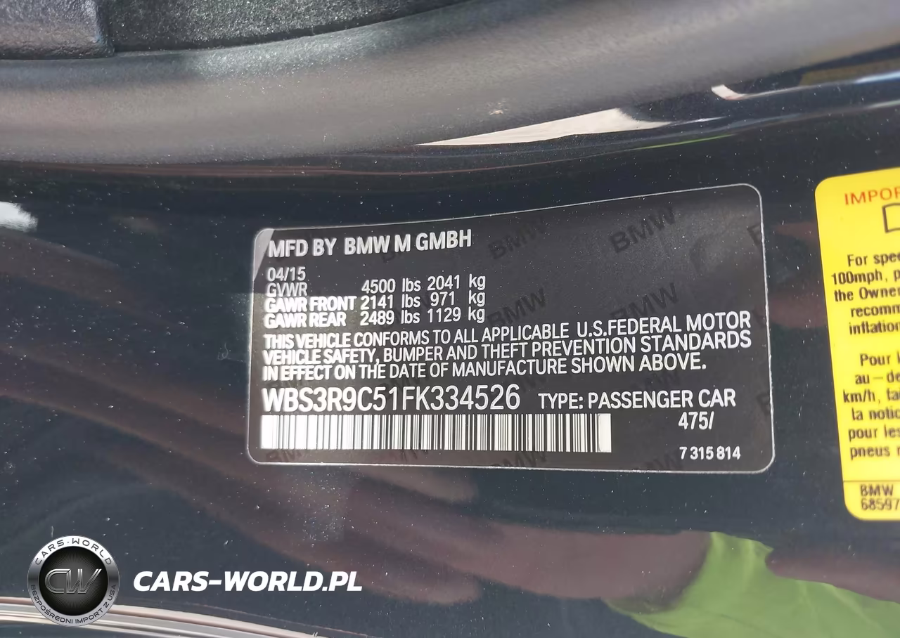 2015 BMW M4 VIN:WBS3R9C51FK334526 - 9