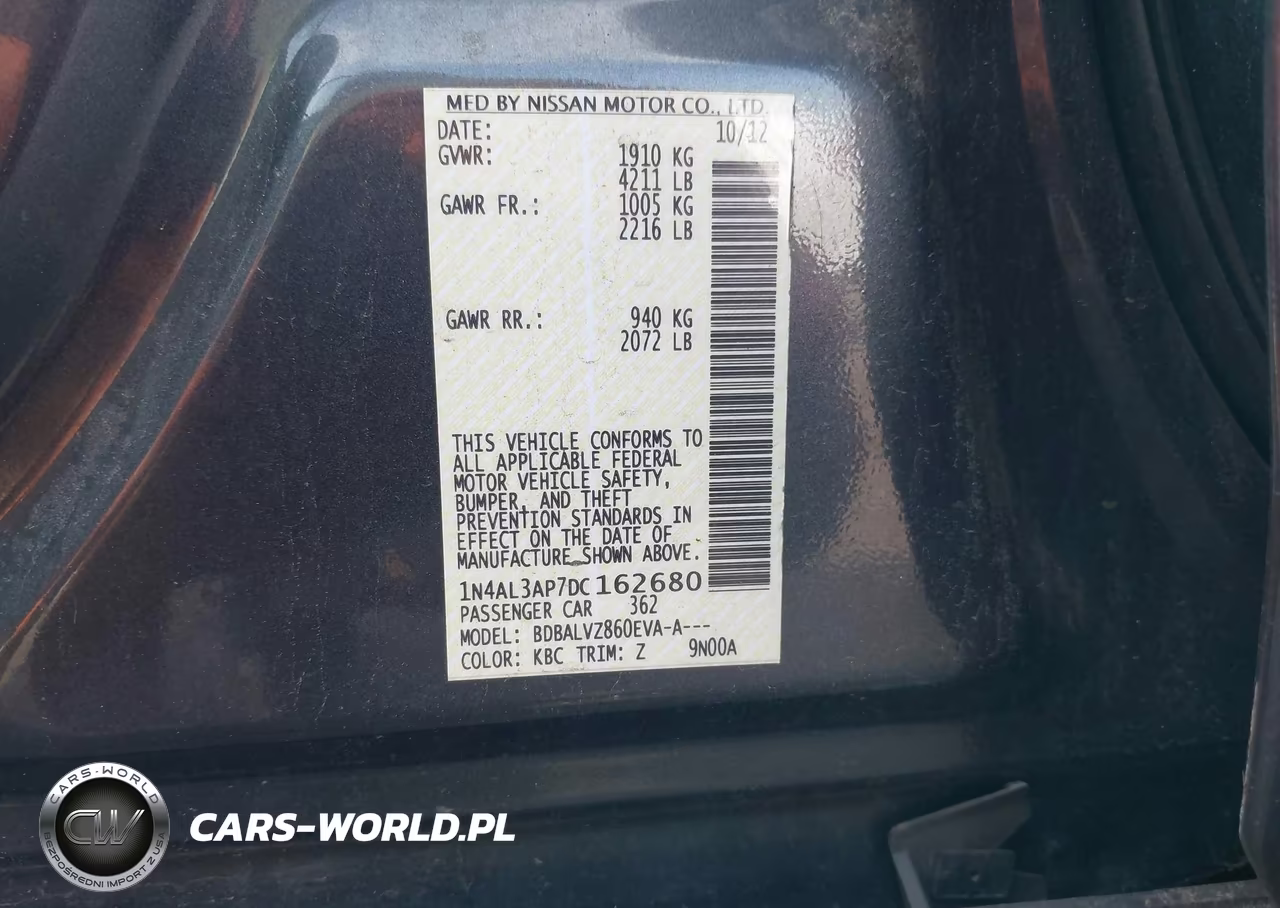 2013 Nissan Altima 2.5 Sl VIN:1N4AL3AP7DC162680 - 9