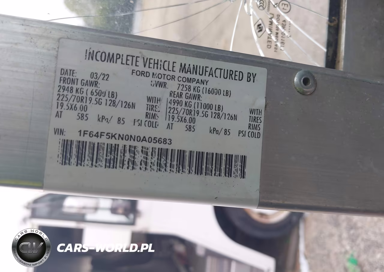 2022 Ford F-59 Commercial Stripped VIN:1F64F5KN0N0A05683 - 8