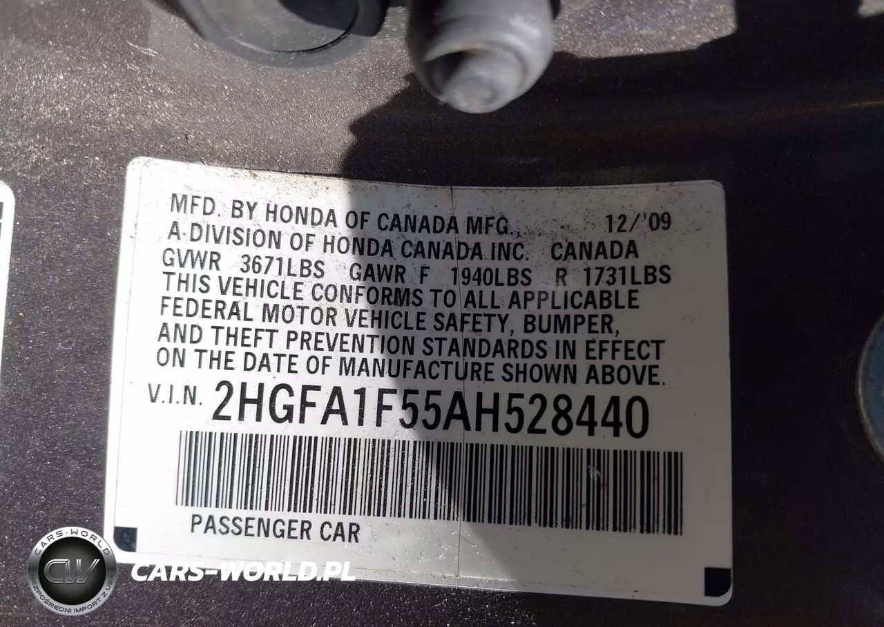 2010 Honda Civic Lx VIN:2HGFA1F55AH528440 - 9