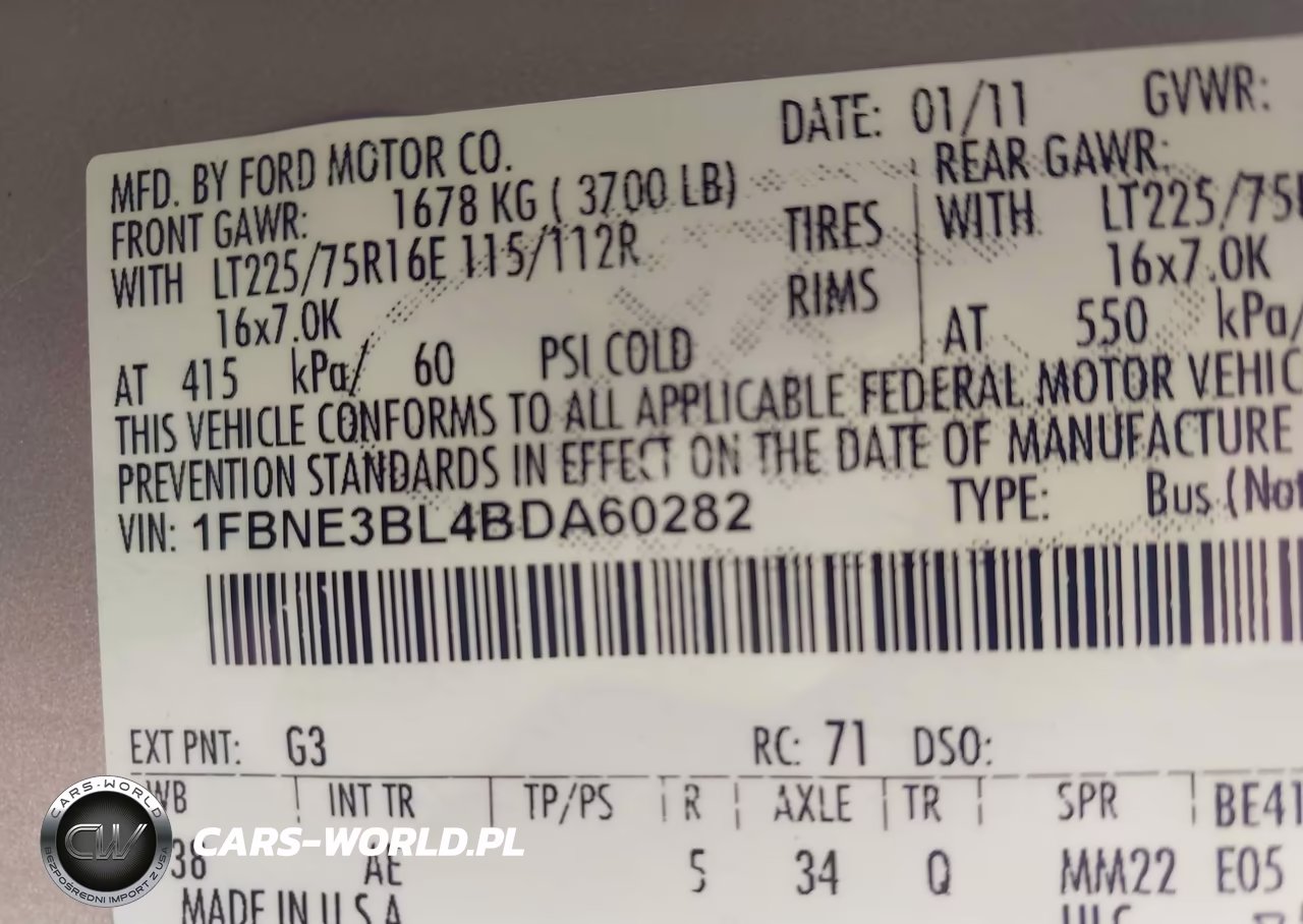 2011 Ford E-350 Super Duty Xl VIN:1FBNE3BL4BDA60282 - 9
