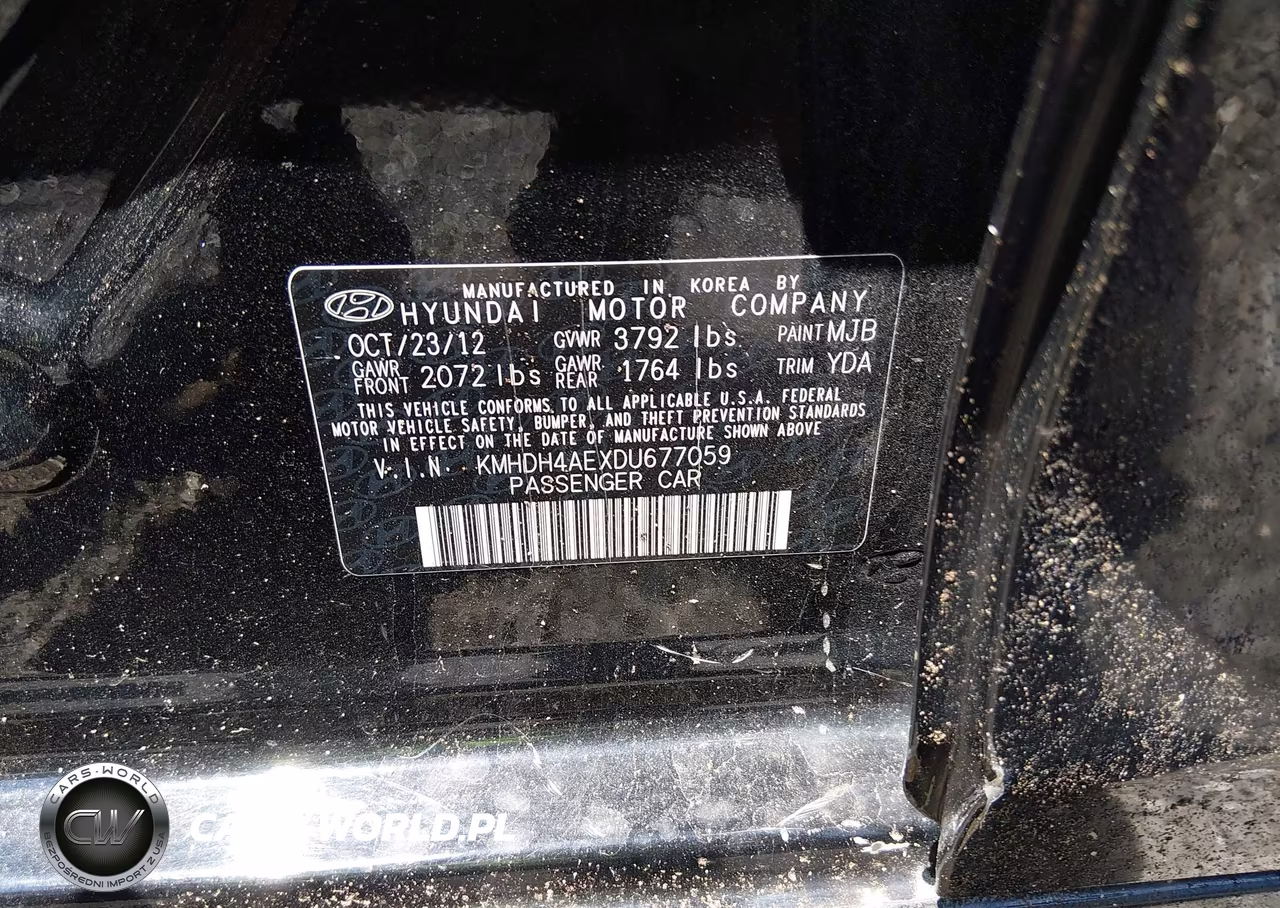 2013 Hyundai Elantra Gls VIN:KMHDH4AEXDU677059 - 9