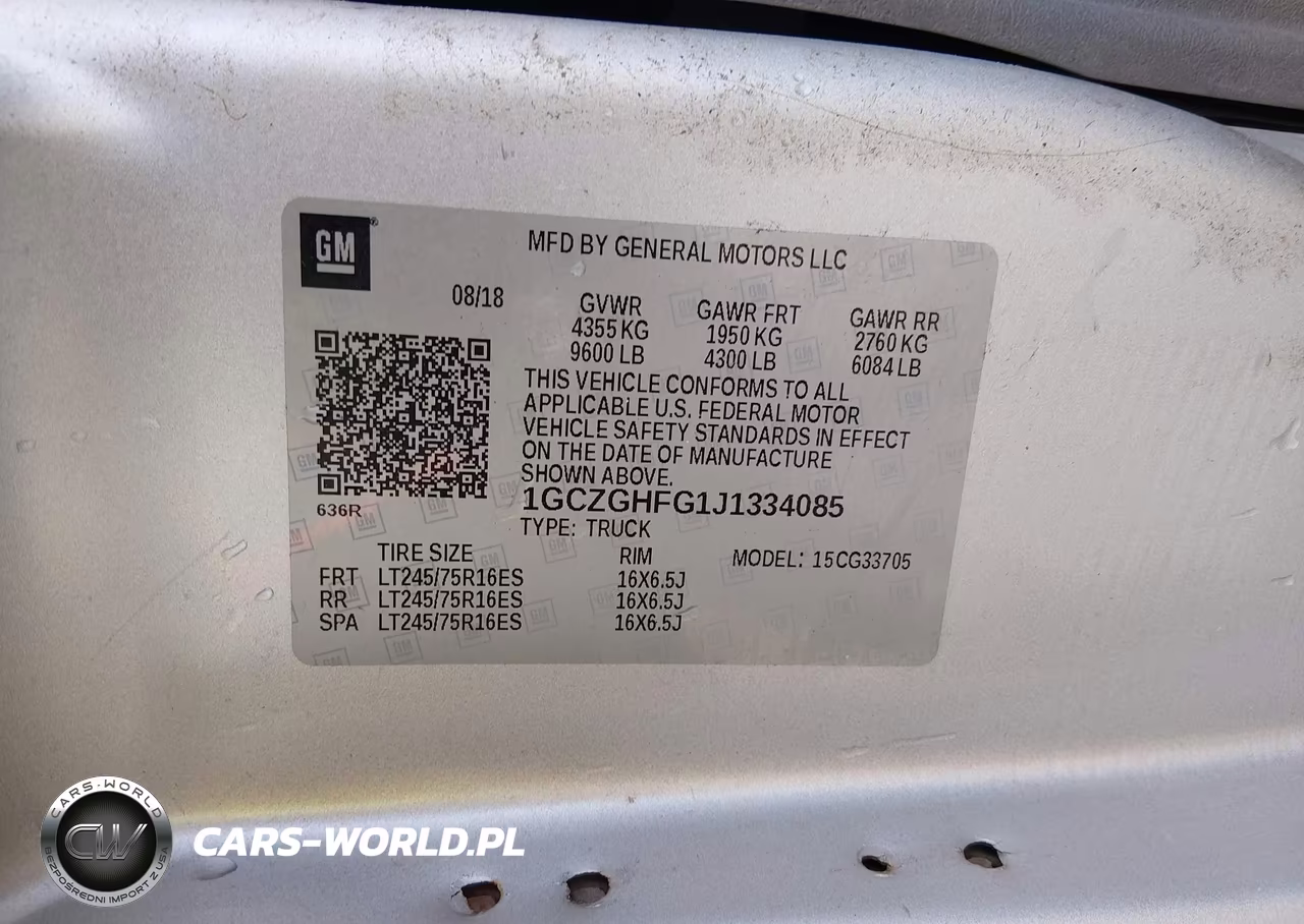 2018 Chevrolet Express 3500 Work Van VIN:1GCZGHFG1J1334085 - 9