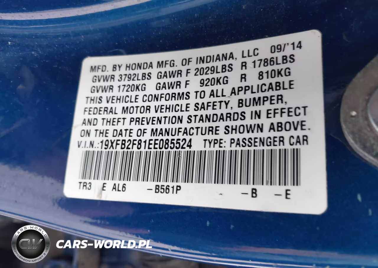 2014 Honda Civic Ex VIN:19XFB2F81EE085524 - 9
