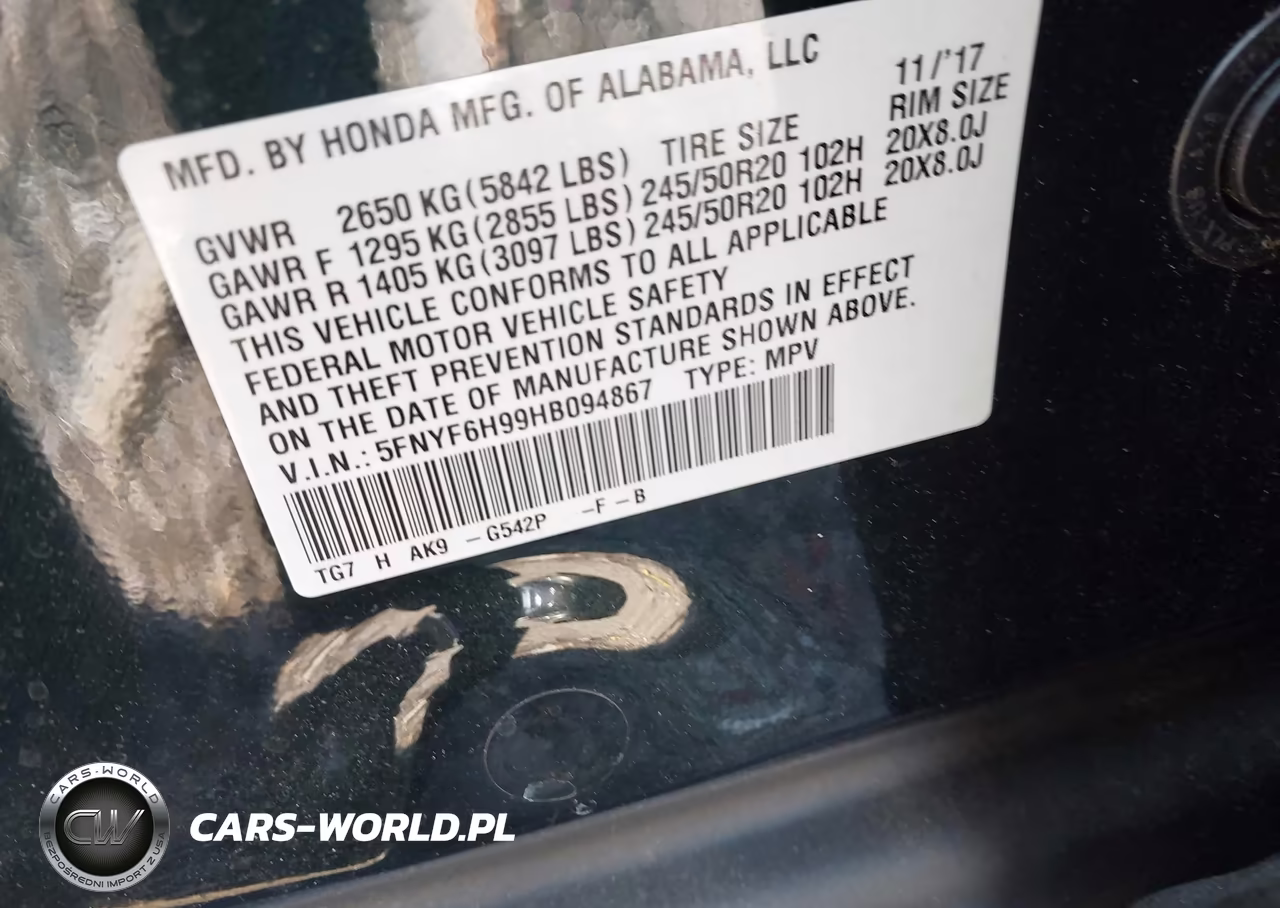 2017 Honda Pilot Touring VIN:5FNYF6H99HB094867 - 9