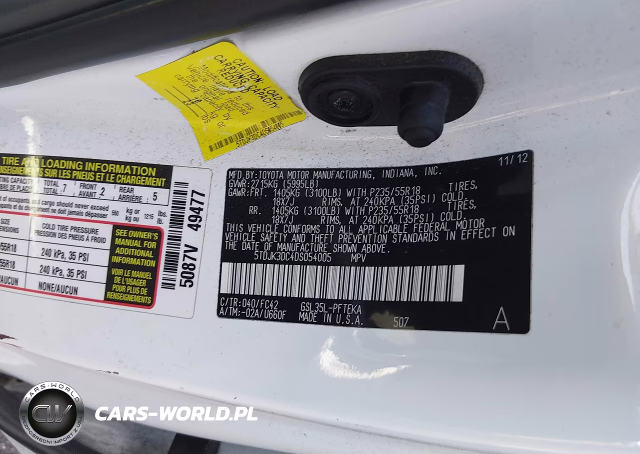 2013 Toyota Sienna Le 7 Passenger VIN:5TDJK3DC4DS054005 - 9