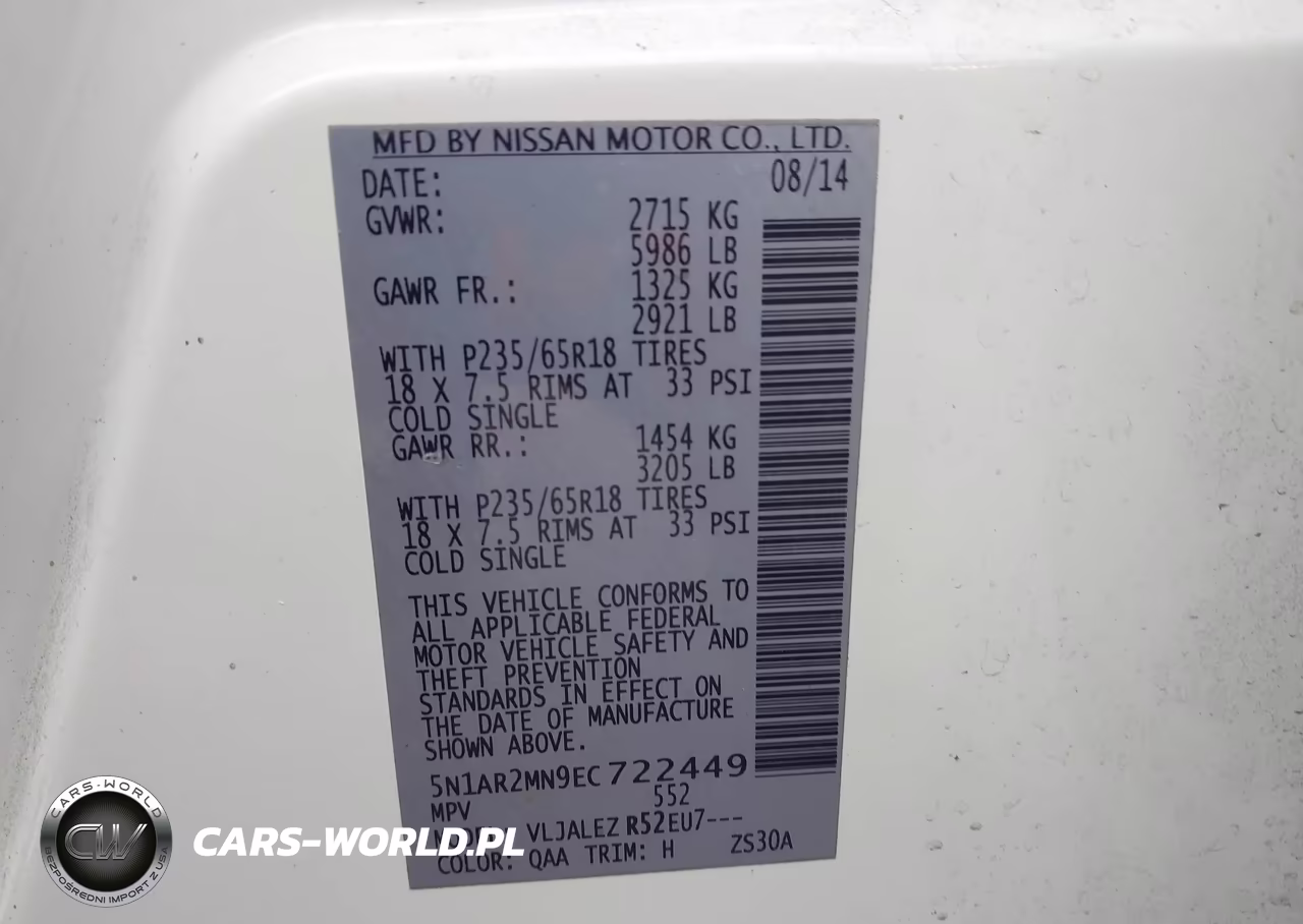 2014 Nissan Pathfinder Sv VIN:5N1AR2MN9EC722449 - 9