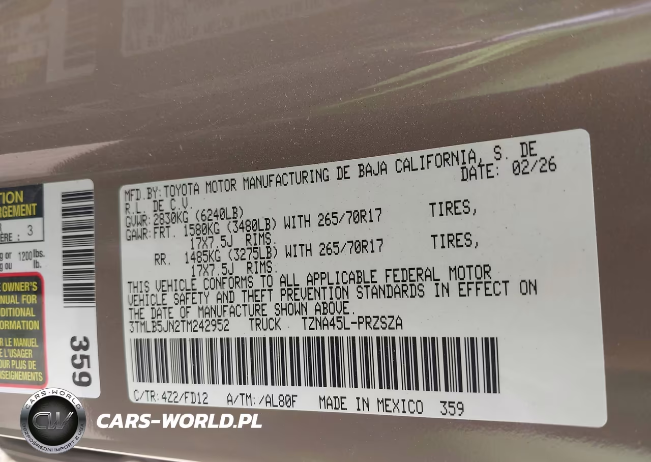 2026 Toyota Tacoma Trd Off Road VIN:3TMLB5JN2TM242952 - 9