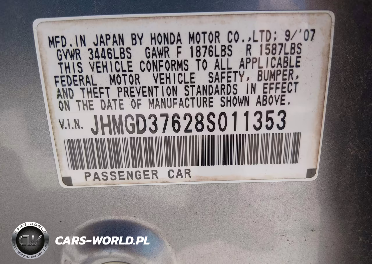 2008 Honda Fit Sport VIN:JHMGD37628S011353 - 9