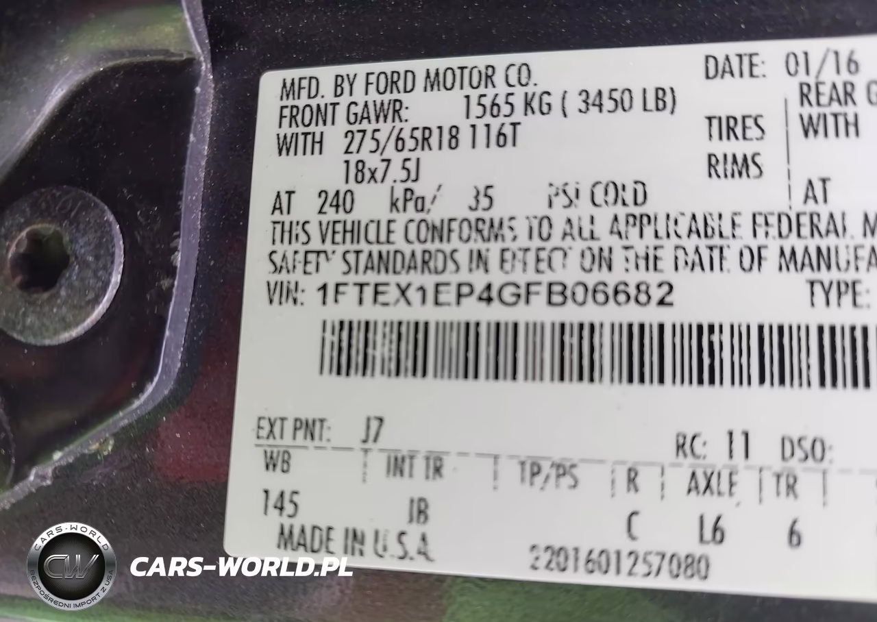 2016 Ford F-150 Xlt VIN:1FTEX1EP4GFB06682 - 9