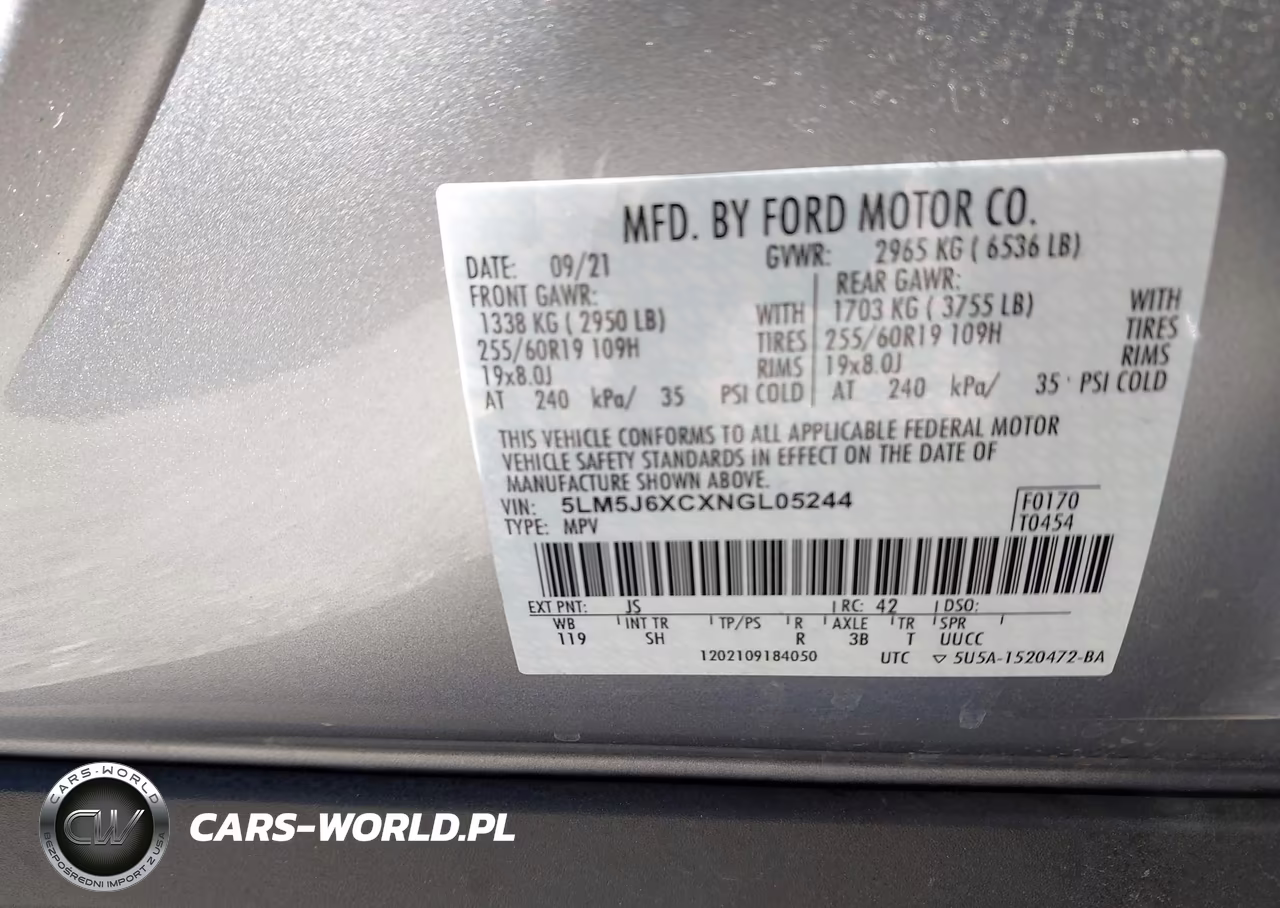 2022 Lincoln Aviator Standard VIN:5LM5J6XCXNGL05244 - 9