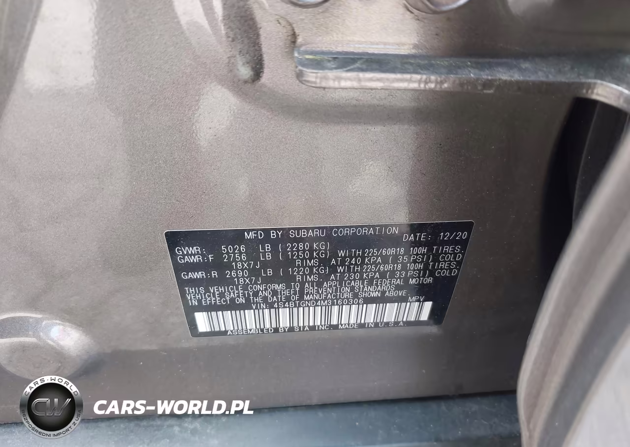 2021 Subaru Outback Limited Xt VIN:4S4BTGND4M3160306 - 9