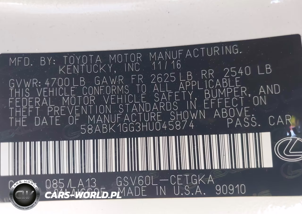 2017 Lexus Es 350 VIN:58ABK1GG3HU045874 - 9