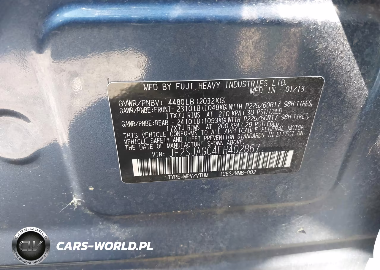 2014 Subaru Forester 2.5I Premium VIN:JF2SJAGC4EH402867 - 9