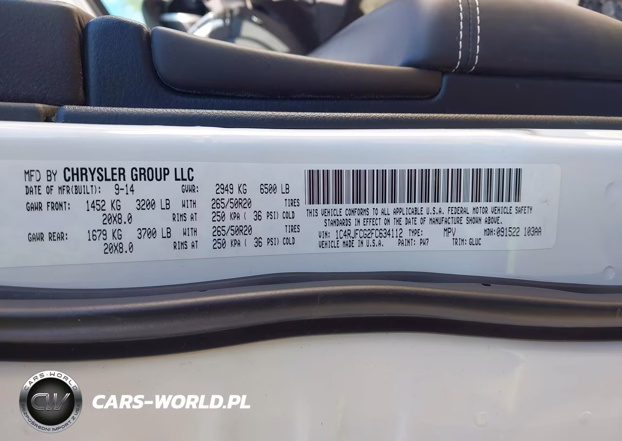 2015 Jeep Grand Cherokee Overland VIN:1C4RJFCG2FC634112 - 9