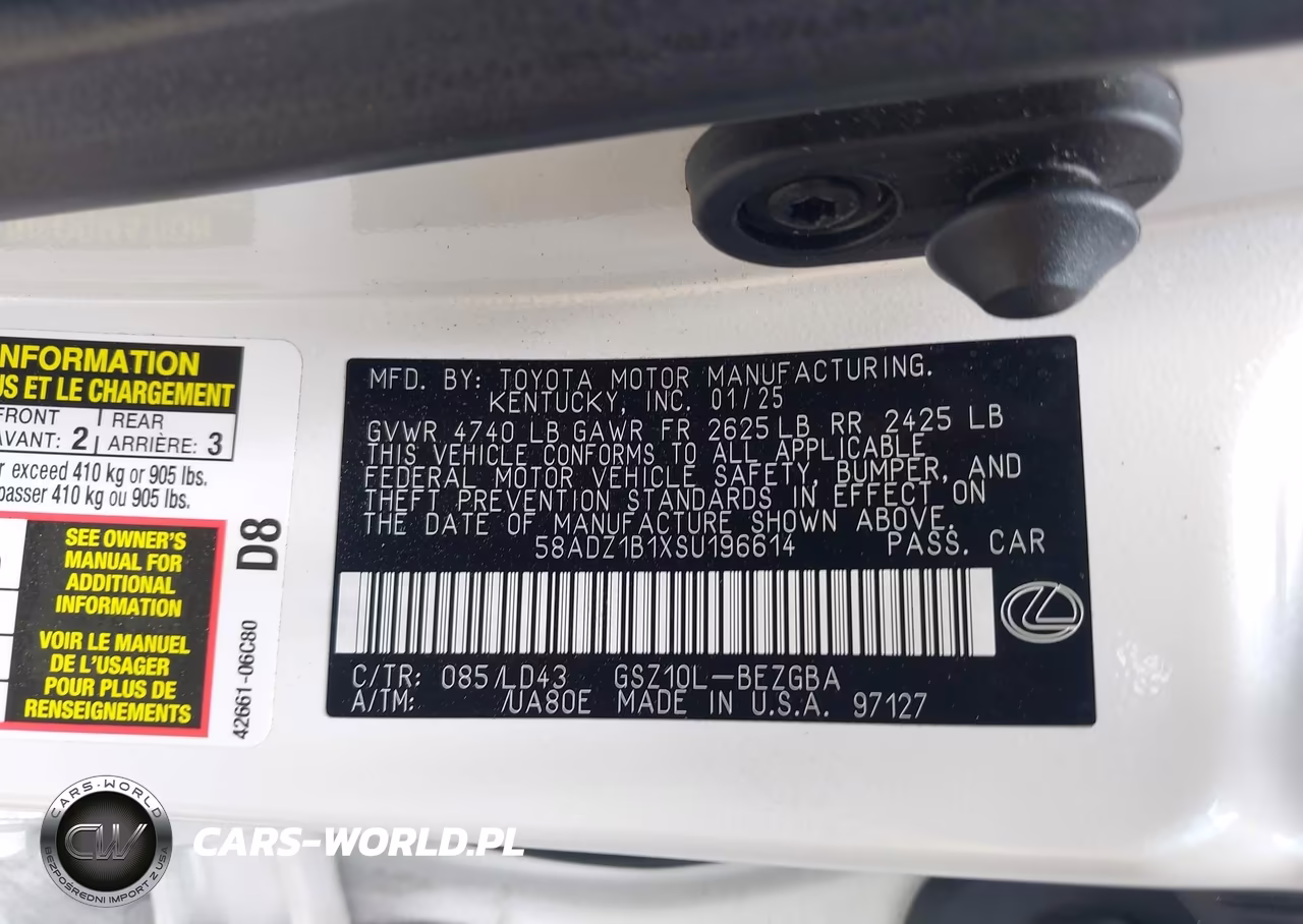 2025 Lexus Es 350 VIN:58ADZ1B1XSU196614 - 9