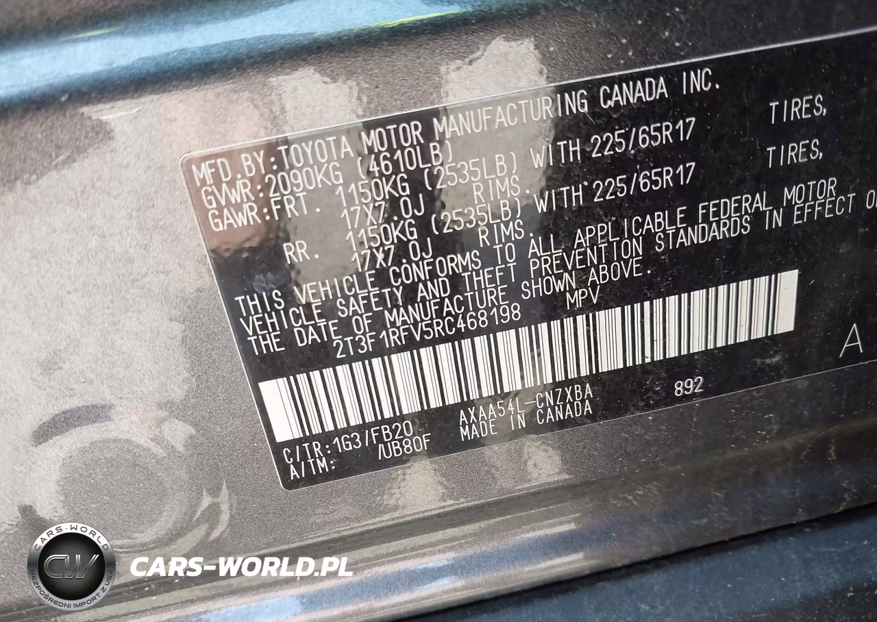 2024 Toyota Rav4 Le VIN:2T3F1RFV5RC468198 - 9