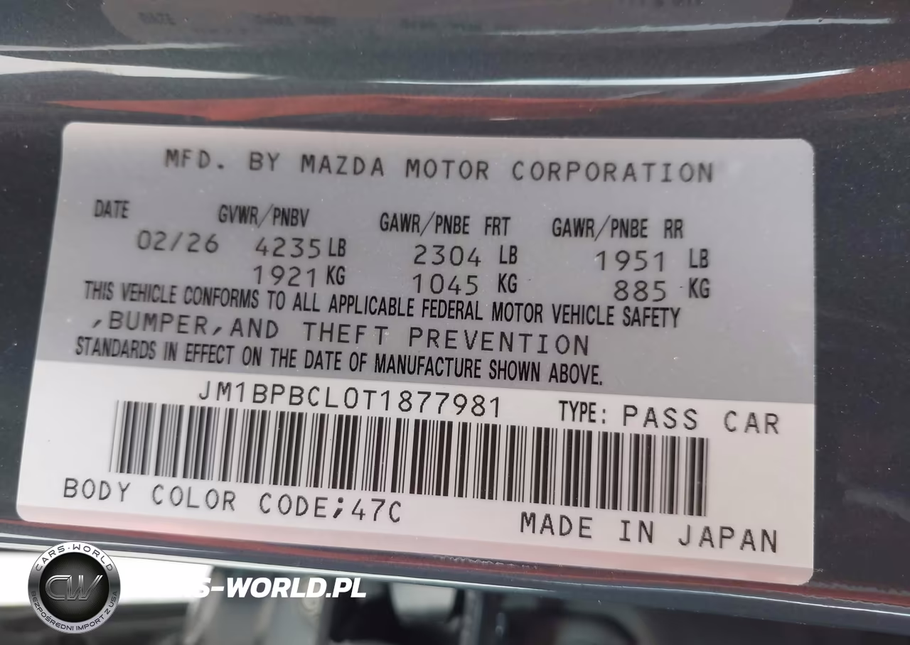 2026 Mazda Mazda3 2.5 S Carbon Edition VIN:JM1BPBCL0T1877981 - 9