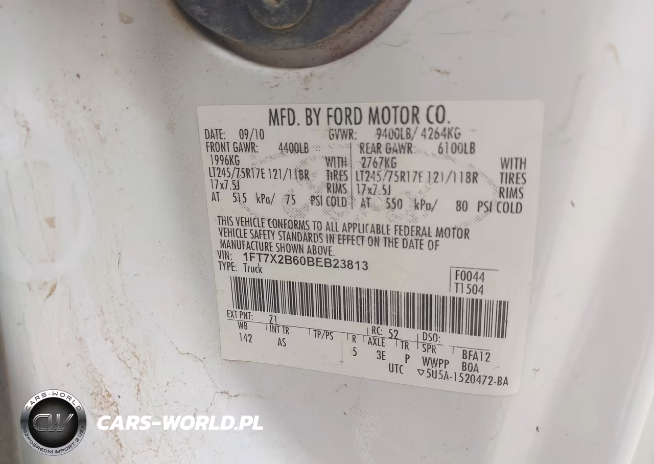2011 Ford Super Duty F-250 Srw Xl VIN:1FT7X2B60BEB23813 - 9