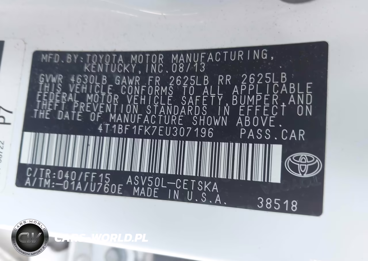 2014 Toyota Camry Se VIN:4T1BF1FK7EU307196 - 9