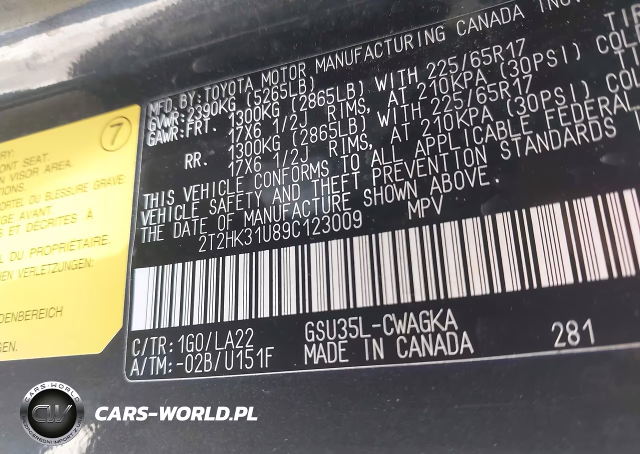 2009 Lexus Rx 350 VIN:2T2HK31U89C123009 - 9