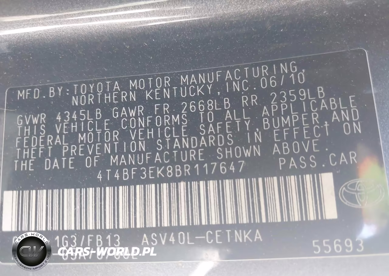 2011 Toyota Camry Le VIN:4T4BF3EK8BR117647 - 9