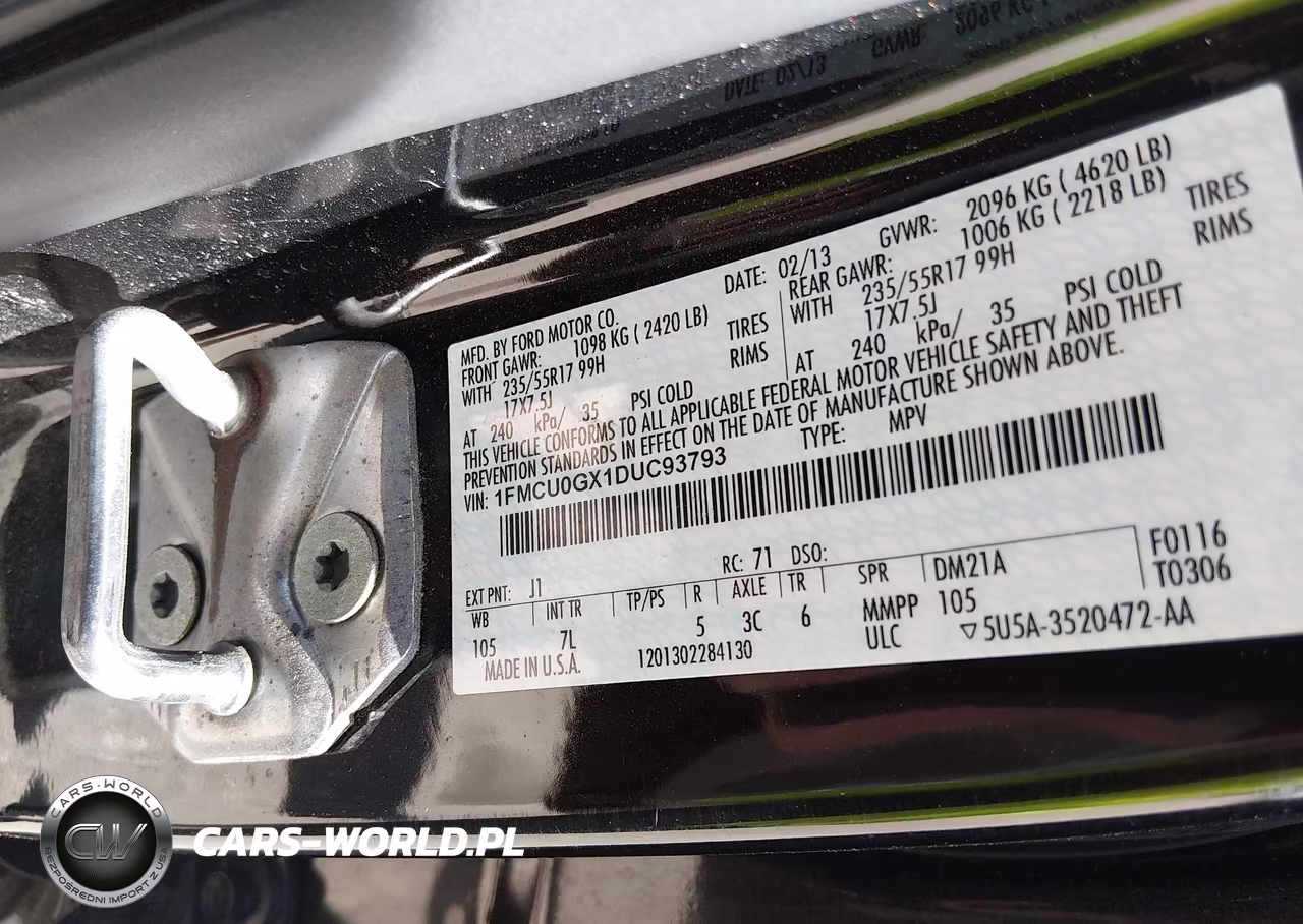2013 Ford Escape Se VIN:1FMCU0GX1DUC93793 - 9