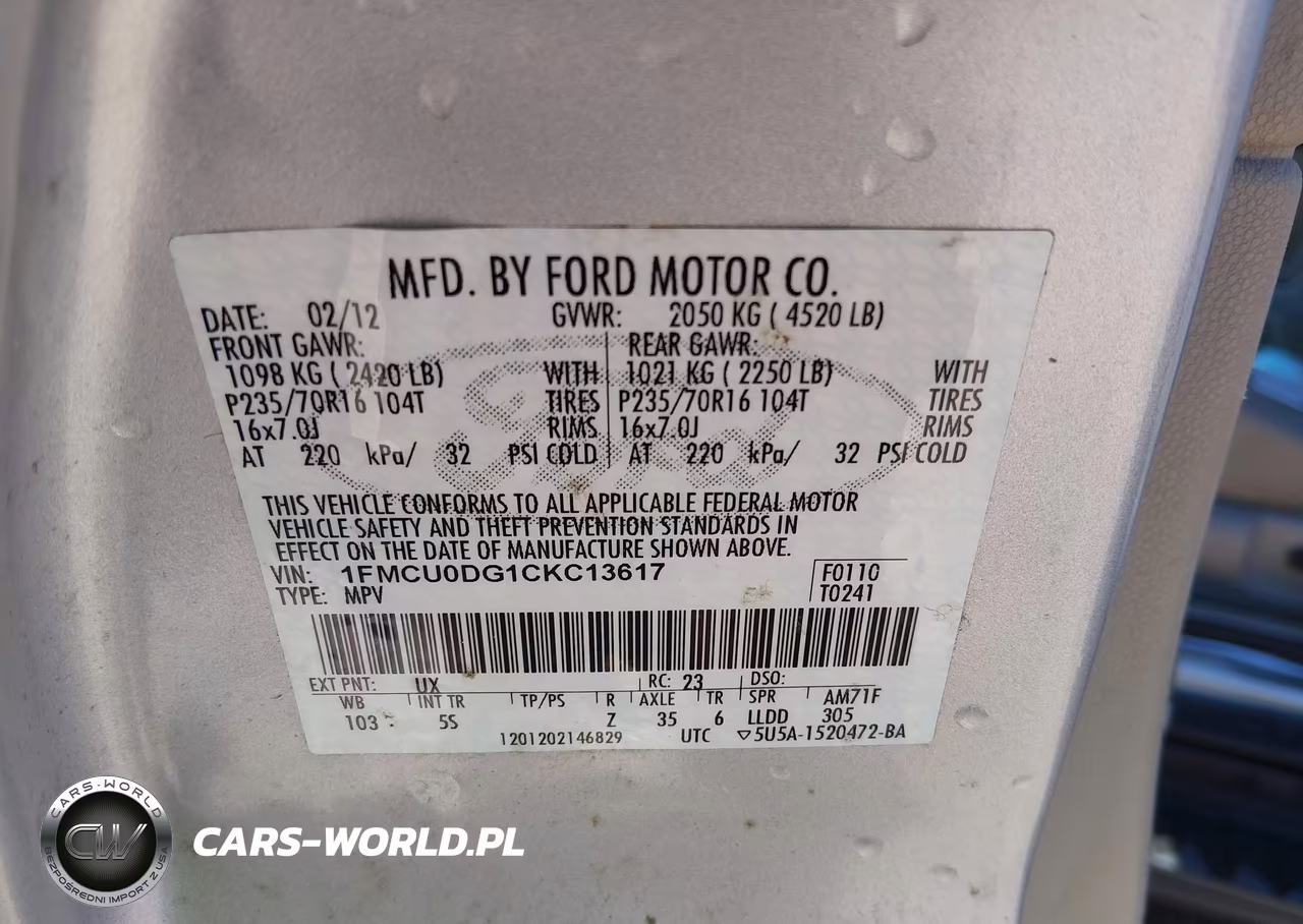 2012 Ford Escape Xlt VIN:1FMCU0DG1CKC13617 - 9