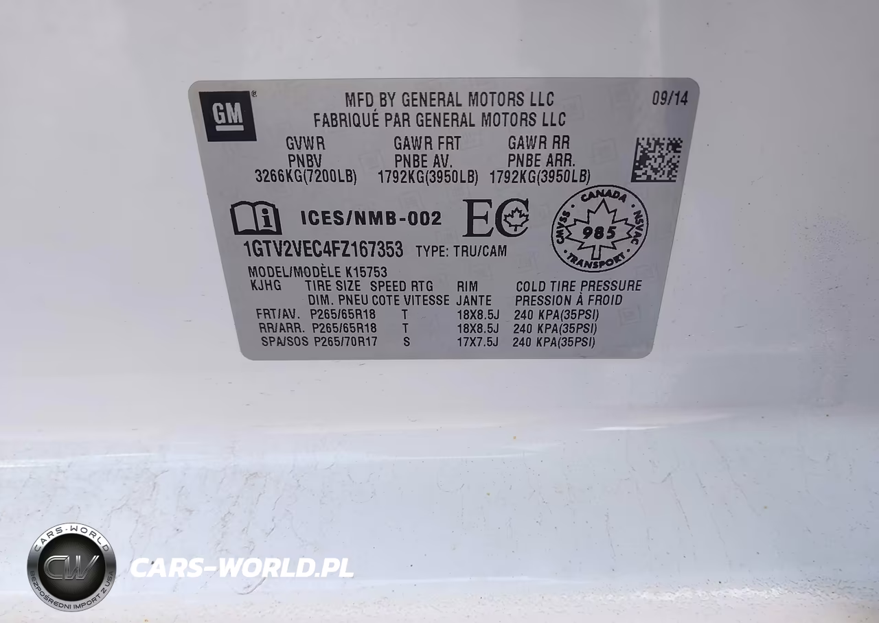 2015 GMC Sierra 1500 Slt VIN:1GTV2VEC4FZ167353 - 9