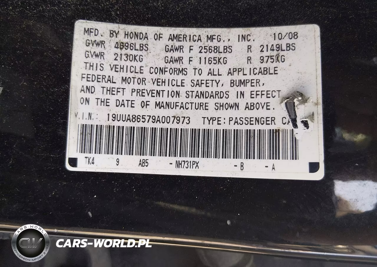 2009 ACURA TL 3.5 VIN:19UUA86579A007973 - 9