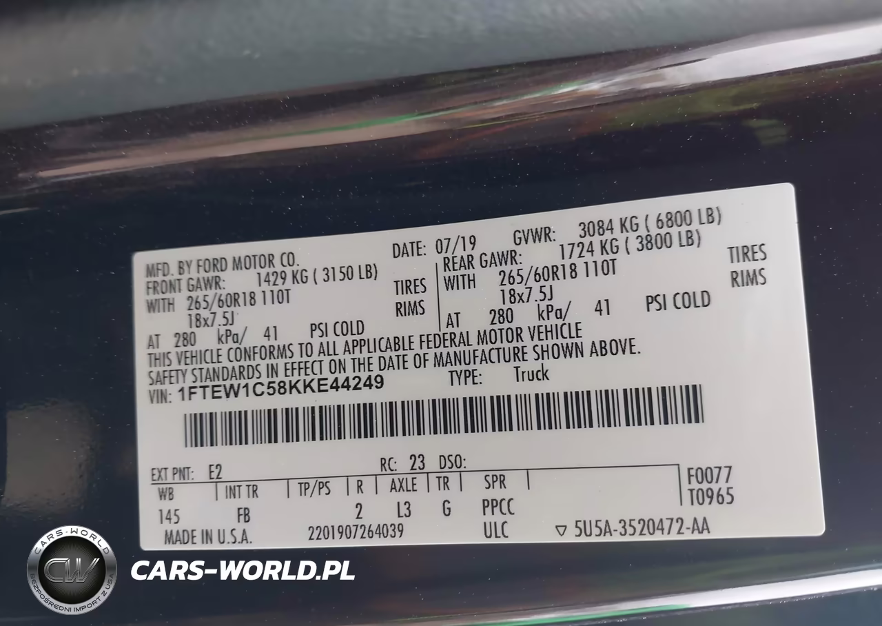 2019 Ford F-150 Xlt VIN:1FTEW1C58KKE44249 - 9