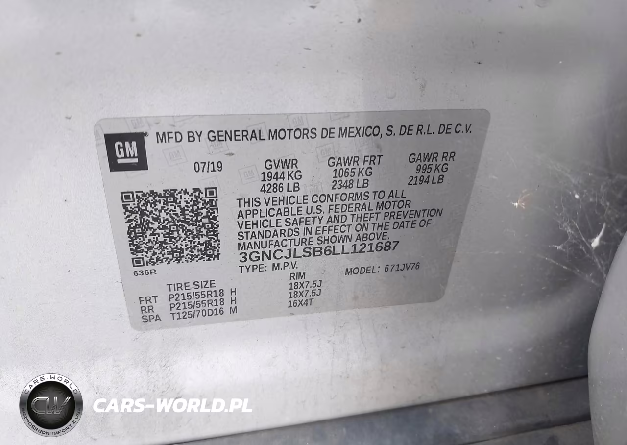 2020 Chevrolet Trax Fwd Lt VIN:3GNCJLSB6LL121687 - 9