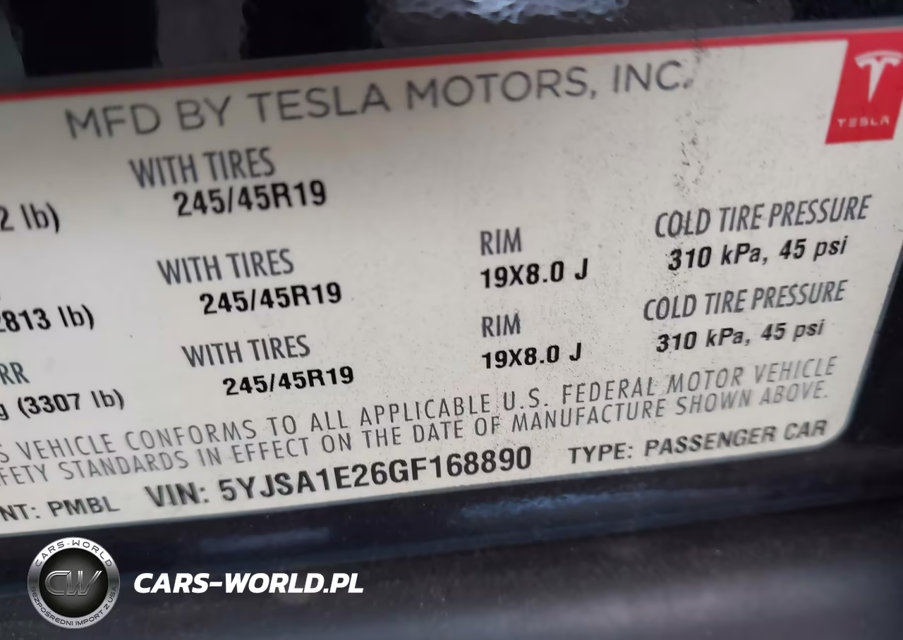 2016 Tesla Model S 60D-70D-75D-85D-90D VIN:5YJSA1E26GF168890 - 9