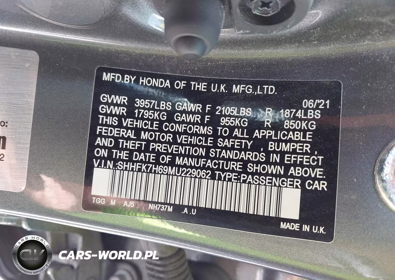 2021 Honda Civic Ex VIN:SHHFK7H69MU229062 - 9