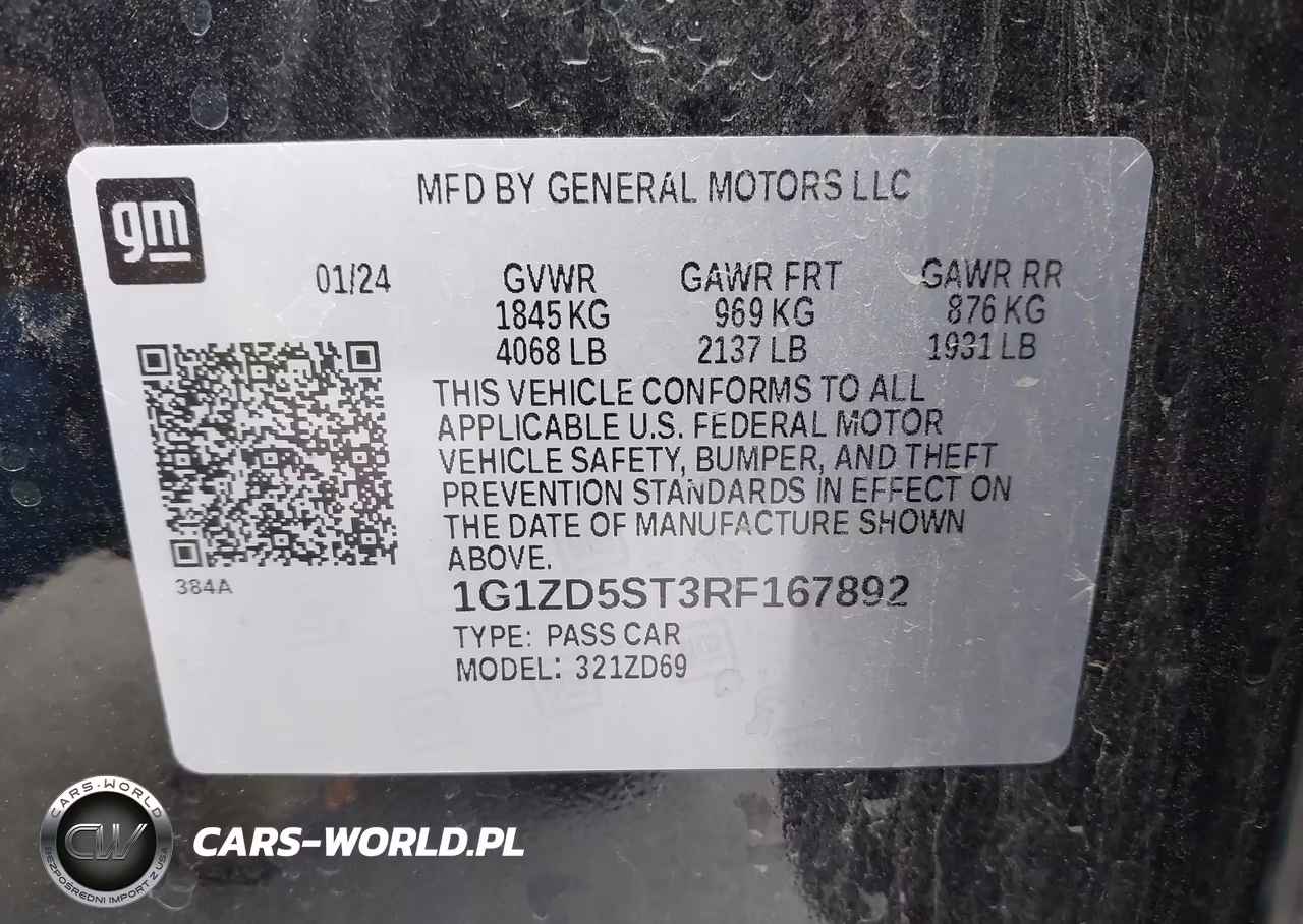 2024 Chevrolet Malibu Fwd 1Lt VIN:1G1ZD5ST3RF167892 - 9