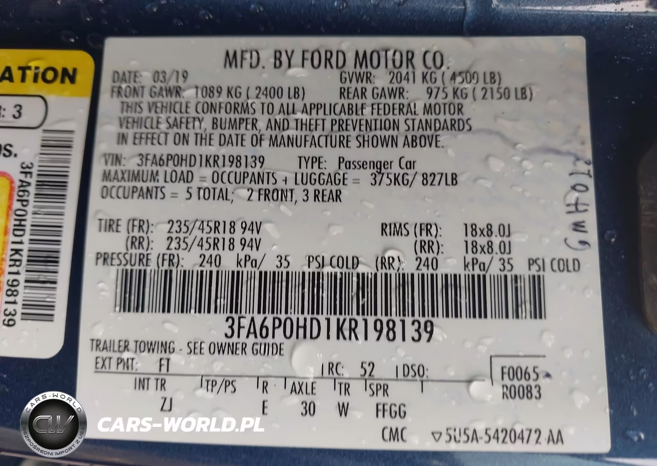 2019 Ford Fusion Se VIN:3FA6P0HD1KR198139 - 9