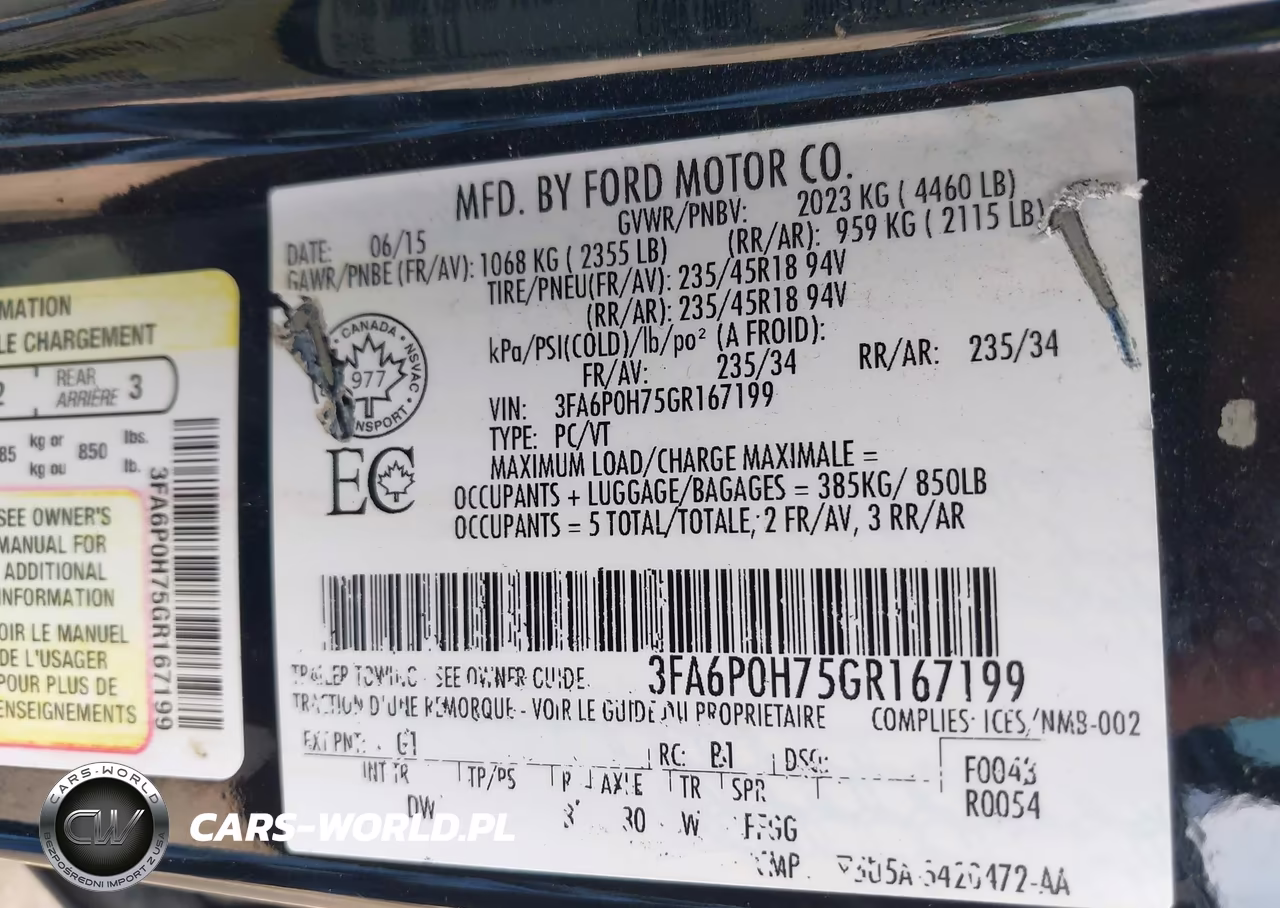 2016 Ford Fusion Se VIN:3FA6P0H75GR167199 - 9