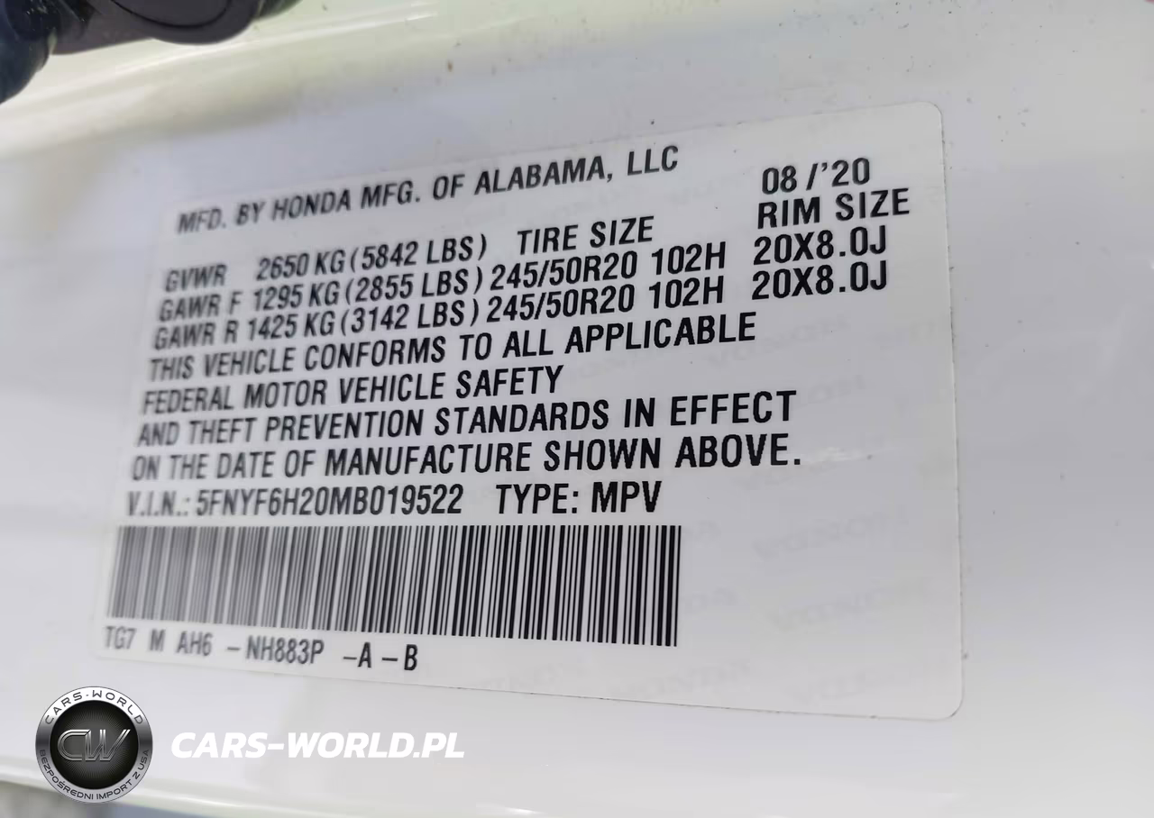 2021 Honda Pilot Awd Special Edition VIN:5FNYF6H20MB019522 - 9