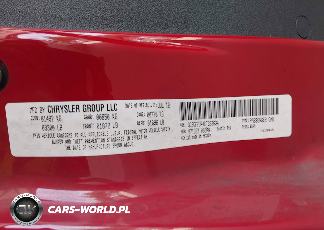 2012 Fiat 500 Sport VIN:3C3CFFBR4CT363634 - 9
