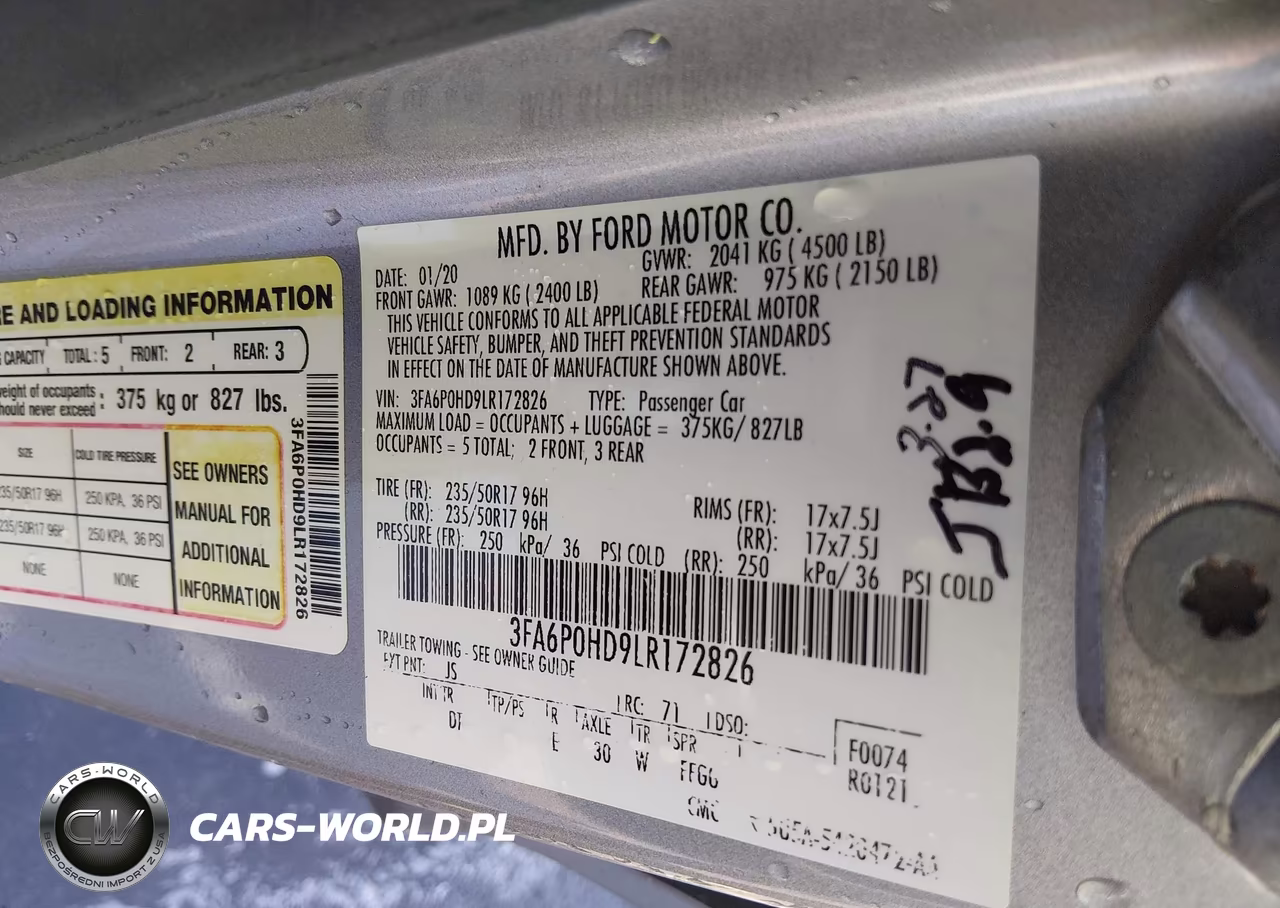 2020 Ford Fusion Se VIN:3FA6P0HD9LR172826 - 9