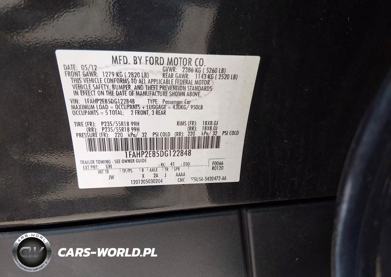 2013 Ford Taurus Sel VIN:1FAHP2E85DG122848 - 9