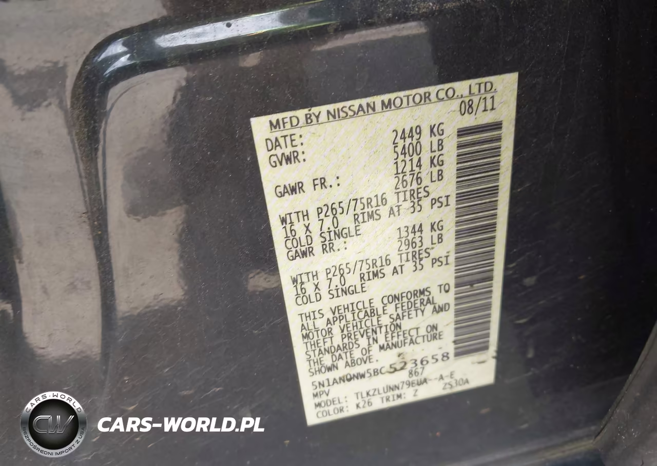 2011 Nissan Xterra Pro-4X VIN:5N1AN0NW5BC523658 - 9
