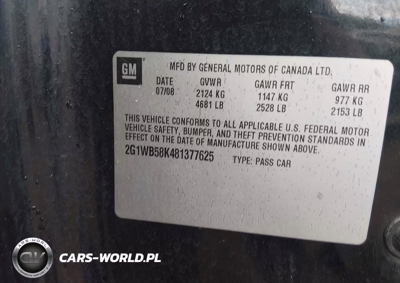 2008 Chevrolet Impala Ls VIN:2G1WB58K481377625 - 9