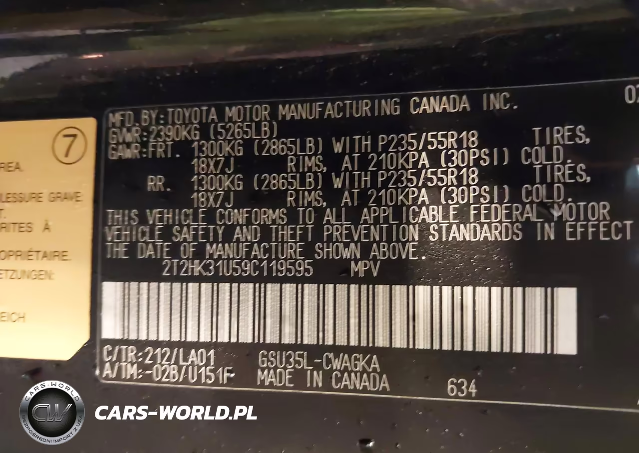 2009 Lexus Rx 350 VIN:2T2HK31U59C119595 - 9